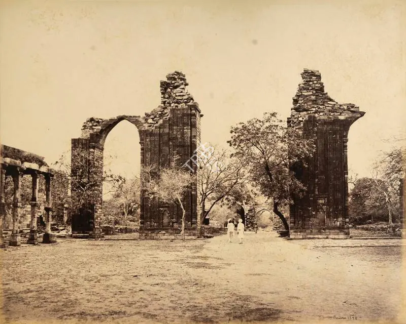 Bourne, Samuel (Photographer). Ruins of the Southern Arches - From the album 'Views of Delhi and Umballa by Samuel Bourne'. Albumen print pasted on mount, c.1865-1866 | Antiquarian Photograph | Photography | 00115202