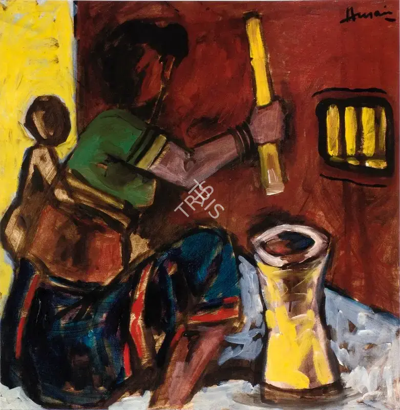 Husain, M.F. (Artist). Untitled (Peasant Woman), n.d. | Painting