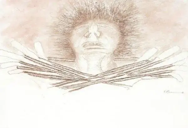 Khanna, Krishen (Artist). Cat Cradle, n.d. | Drawing