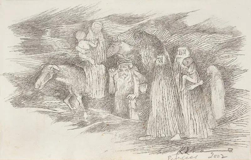 Khanna, Krishen (Artist). Refugees, 2002 | Drawing