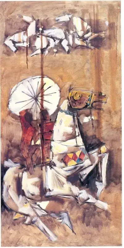 Husain, M.F. (Artist). Ashwamedh, n.d. | Painting