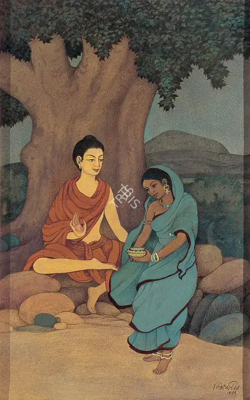 Kar, Chintamoni (Artist). Buddha and Sujata, 1934 | Painting