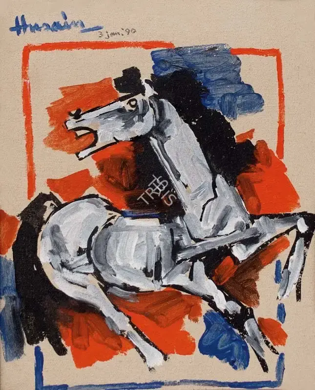 Husain, M.F. (Artist). Horse, 1990 | Painting