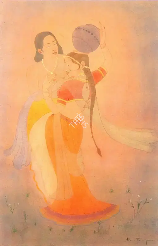 R.G.T. (Artist). Lovers. Line wash and watercolour on paper, n.d. | Painting | FineArts | 00374181