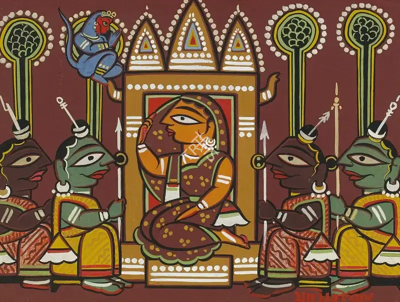 Roy, Jamini (Artist). Untitled (Sita In Ashokavana), n.d. | Painting