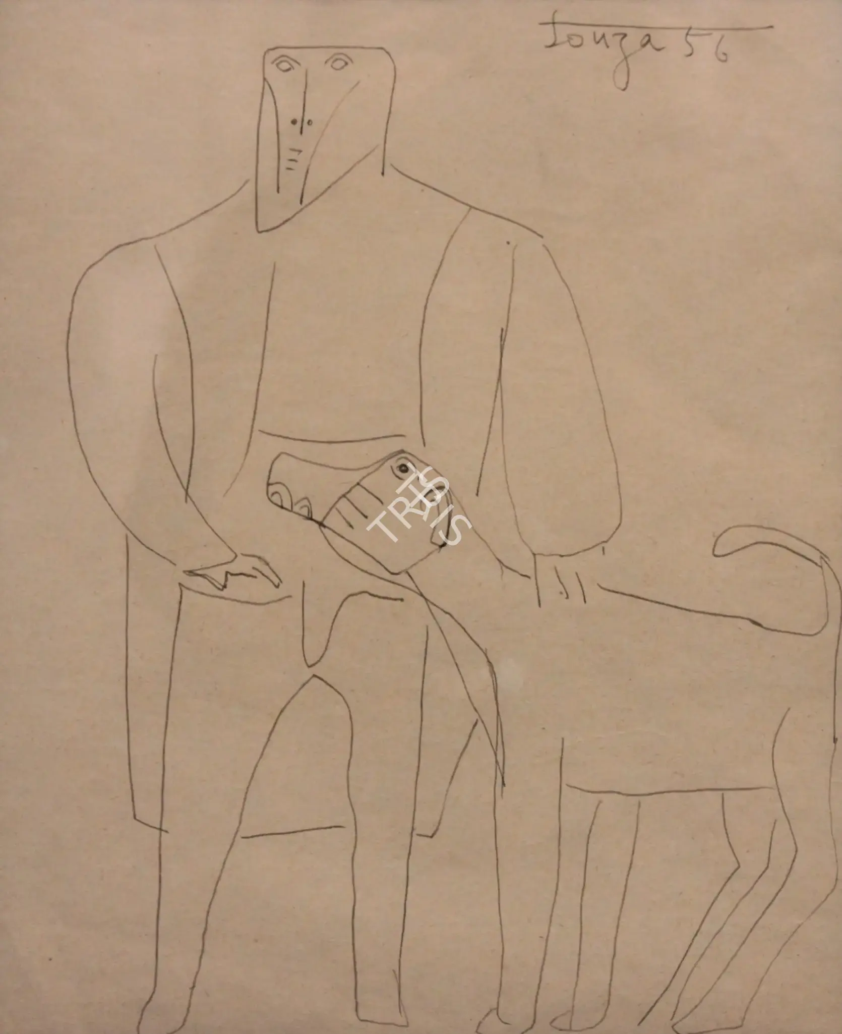 Souza, F.N. (Artist). Untitled, 1956 | Drawing