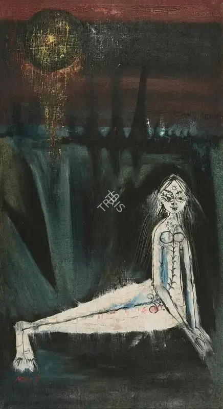 Pai, Laxman (Artist). Moonlight, 1963 | Painting
