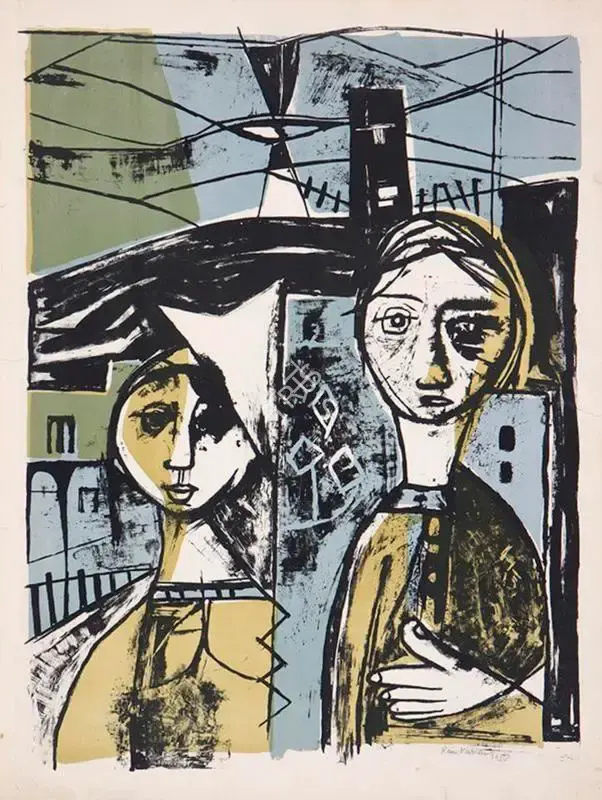 Ramkumar (Artist). Untitled. Lithograph on paper; Edition 39/70, 1958 | Painting  | 00866664