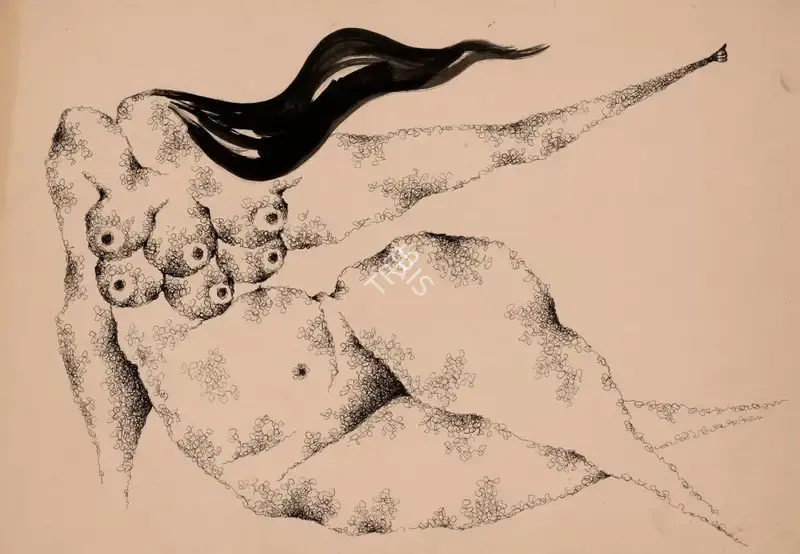 Dasgupta, Dharmanarayan (Artist). Untitled. Ink and watercolour on paper, n.d. | Painting | FineArts | 00357679
