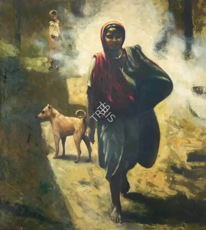 Bhattacharjee, Chandra (Artist). Untitled. Oil on canvas, 1995 | Painting | FineArts | 00603810