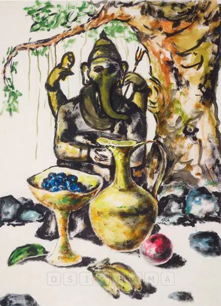 Ara, K.H. (Artist). Untitled (Ganesha), n.d. | Painting