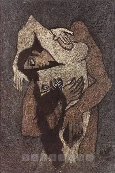 Sadequain (Artist). Couple Embracing, 1976 | Painting