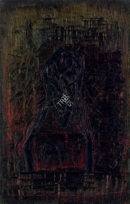 Souza, F.N. (Artist). Untitled (Head), c.1966 | Painting