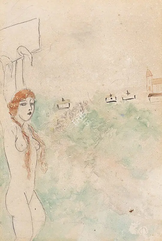 Sher-Gil, Amrita (Artist). Untitled. Mixed media on paper, circa 1930 | Painting | EconomicsArt | 00871637