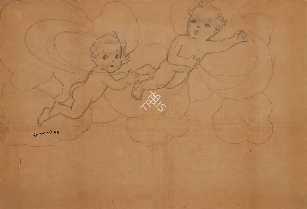Husain, M.F. (Artist). Untitled. Pencil on paper, 1943 | Drawing | FineArts | 00603513