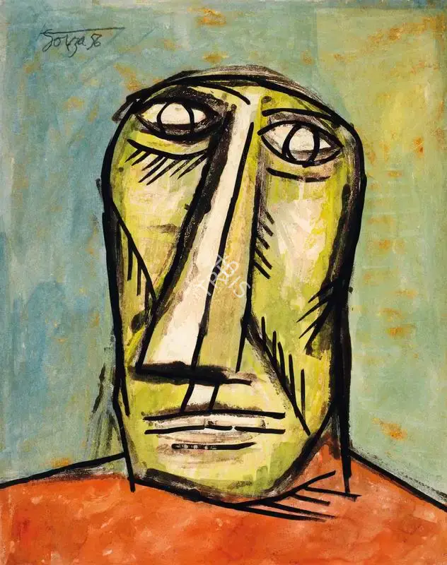 Souza, F.N. (Artist). Untitled (Head), 1956 | Painting