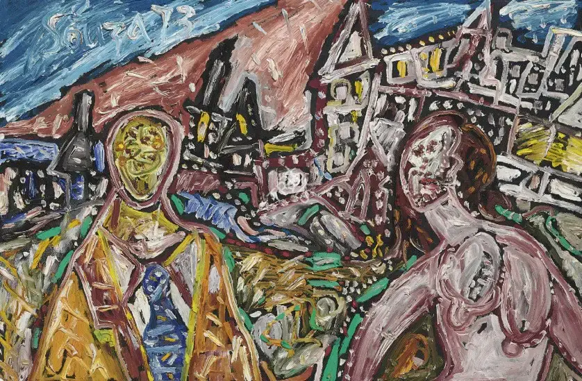 Souza, F.N. (Artist). Couple In A Landscape, 1973 | Painting