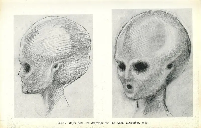 Ray, Satyajit (Artist). Prototype sketch of Ray's The Alien. 1967 | Portrait of a Director Satyajit Ray, 1971 | Drawing | FineArts | 00662838