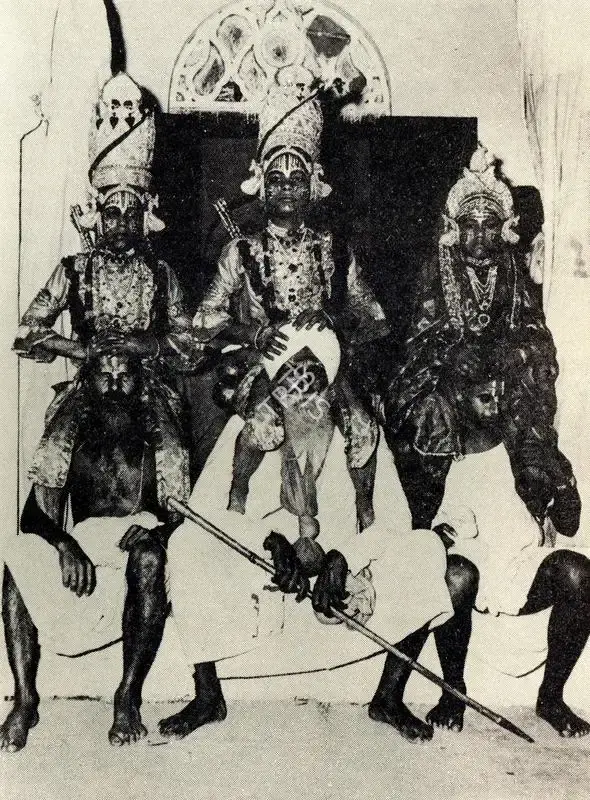 Unknown (Photographer). The Svarupas on the Shoulders of the Volunteers who will carry them from location to location, n.d. | Contemporary Photograph