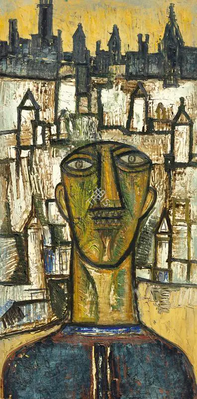 Souza, F.N. (Artist). Head in Landscape, 1958 | Painting