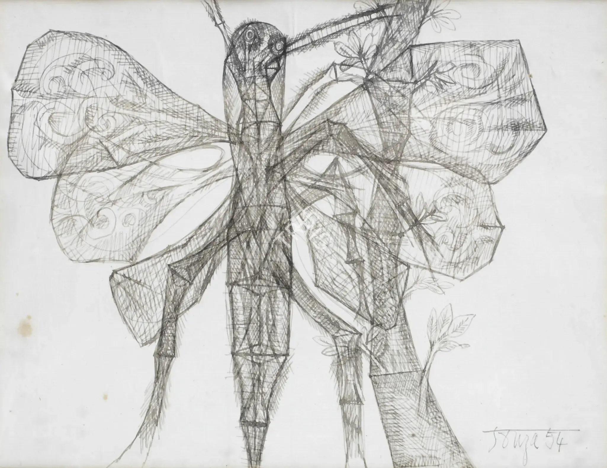 Souza, F.N. (Artist). Untitled (Mosquito), 1954 | Drawing