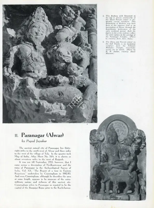 Jayakar, Pupul (Essayist). Paranagar - Alwar. In Marg - Rajasthani Sculpture. 12(2), pp. 61-63. Bombay: Marg, March 1959 | Essay | FineArts | 00668884