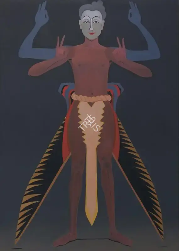 Nair, Surendran (Artist). Mohini: An Actor at Rehearsal, (Epiphany) Cuckoonebulopolis. Oil on canvas, 2014-2015 | Painting | FineArts | 00416852