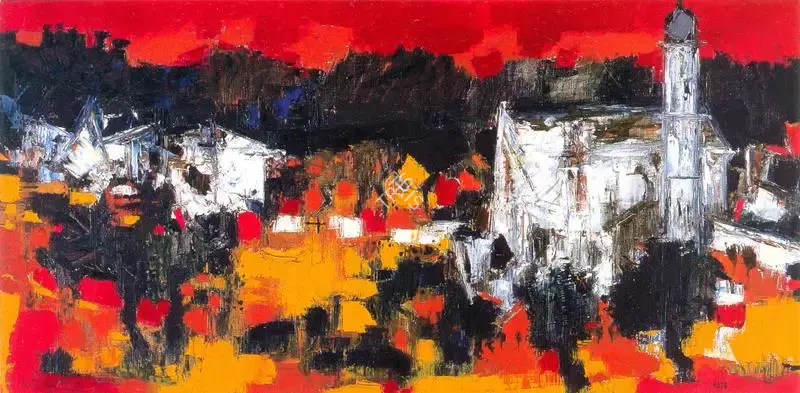 Raza, S.H. (Artist). Untitled, 1958 | Painting