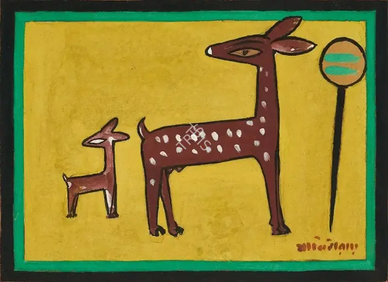 Roy, Jamini (Artist). Deer, n.d. | Painting