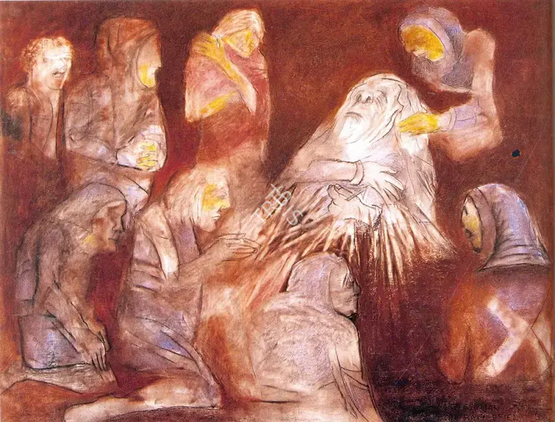 Khanna, Krishen (Artist). The Last Sermon on the Battlefield, 2000 | Painting