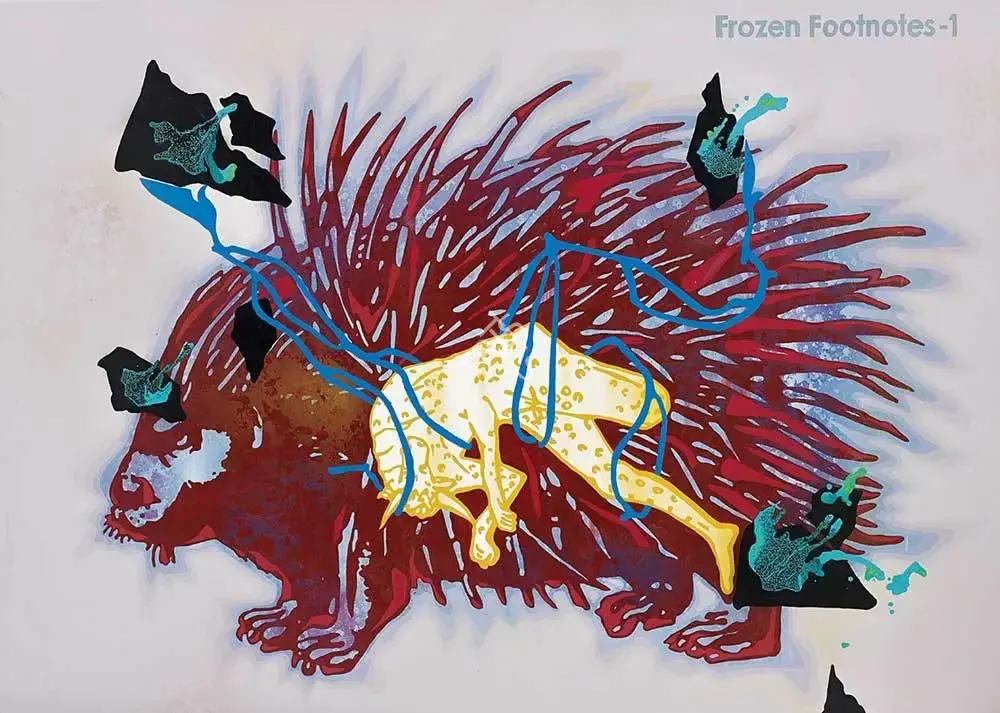 Kallat, Jitish (Artist). Frozen Footnotes - 1, 2005 | Painting