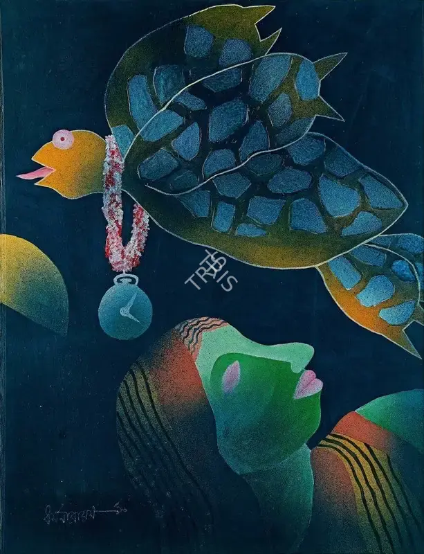 Dasgupta, Dharmanarayan (Artist). Untitled. Tempera and acrylic on paper, 1963 | Painting | FineArts | 00357130