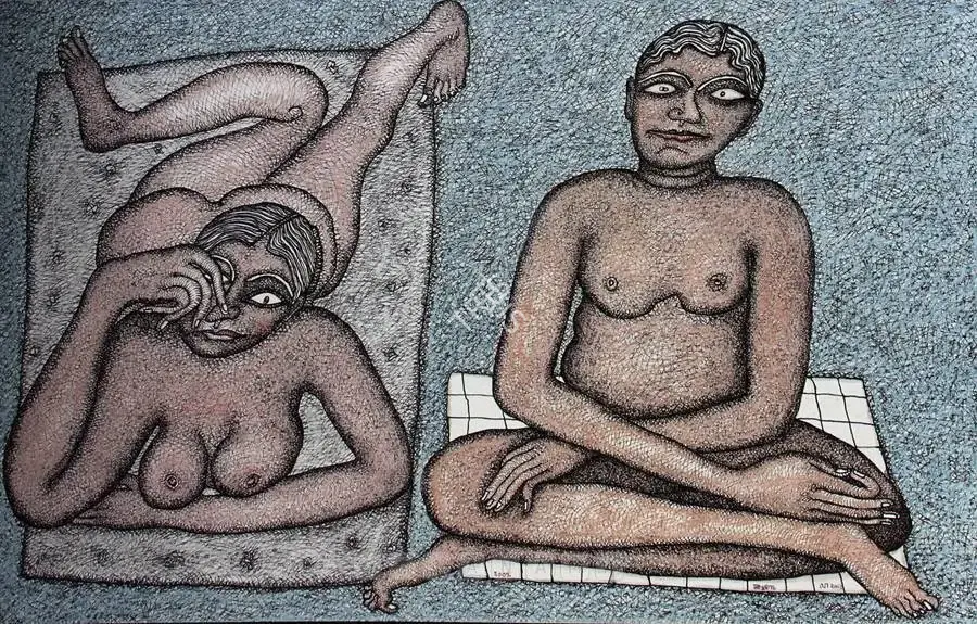 Chowdhury, Jogen (Artist). The Couple, 2002 | Drawing