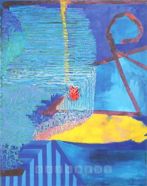 Chaudhuri, Anju (Artist). Blue II. Mixed media on canvas, n.d. | Painting | FineArts | 00897863