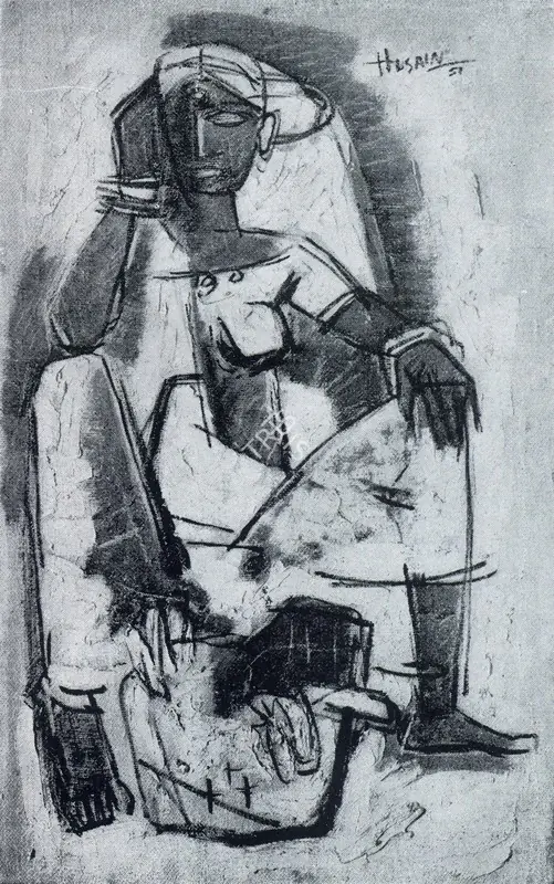 Husain, M.F. (Artist). Banana-Seller, 1951 | Painting