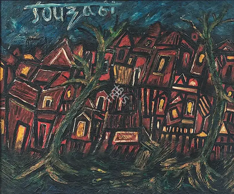 Souza, F.N. (Artist). Townscape. Oil on board, 1961 | Painting | FineArts | 00417981