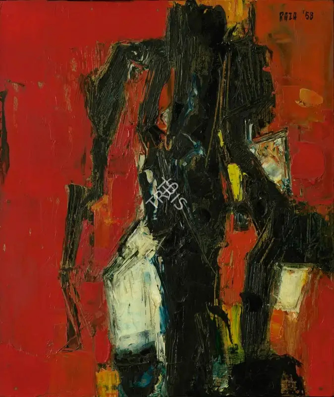 Raza, S.H. (Artist). Untitled (Maison Rouges), 1958 | Painting