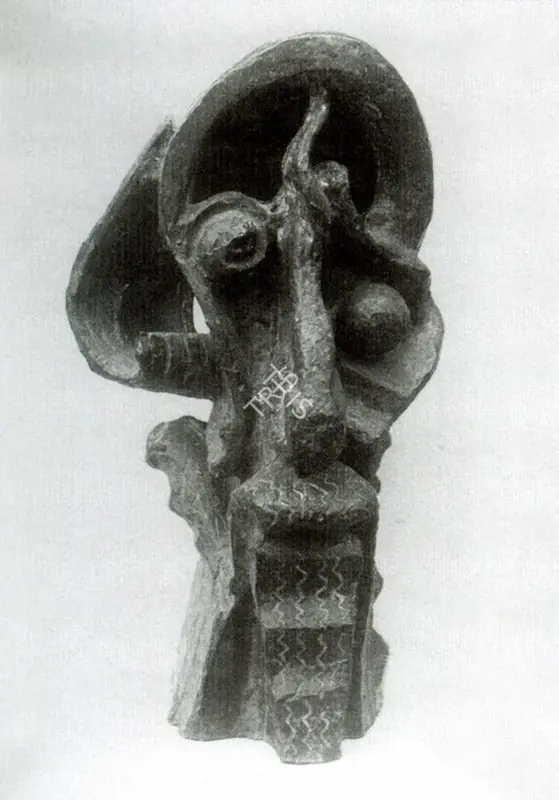 Baij, Ramkinkar (Artist). Poet's Head. Bronze, 1938 | Marg, December 2022 - March 2023 | Sculpture | FineArts | 00675415