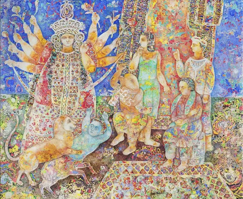 Burman, Sakti (Artist). Durga, circa 2004 | Painting