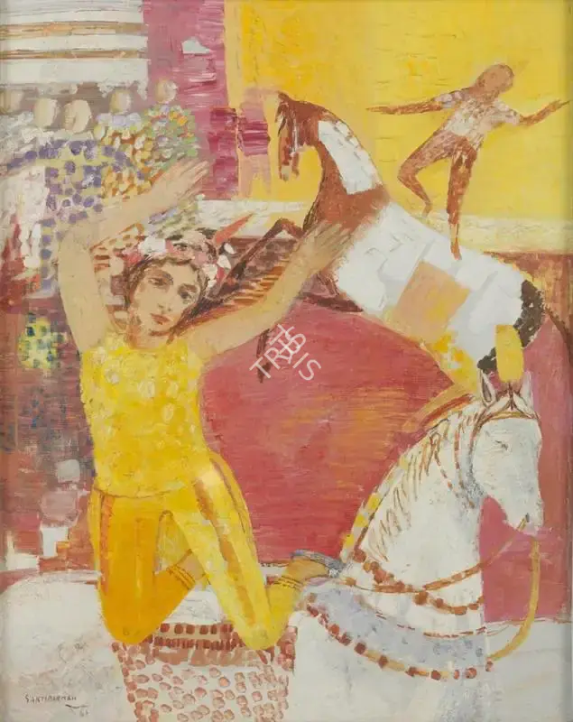 Burman, Sakti (Artist). Circus. Oil on canvas, 1961 | Painting  | 00866793
