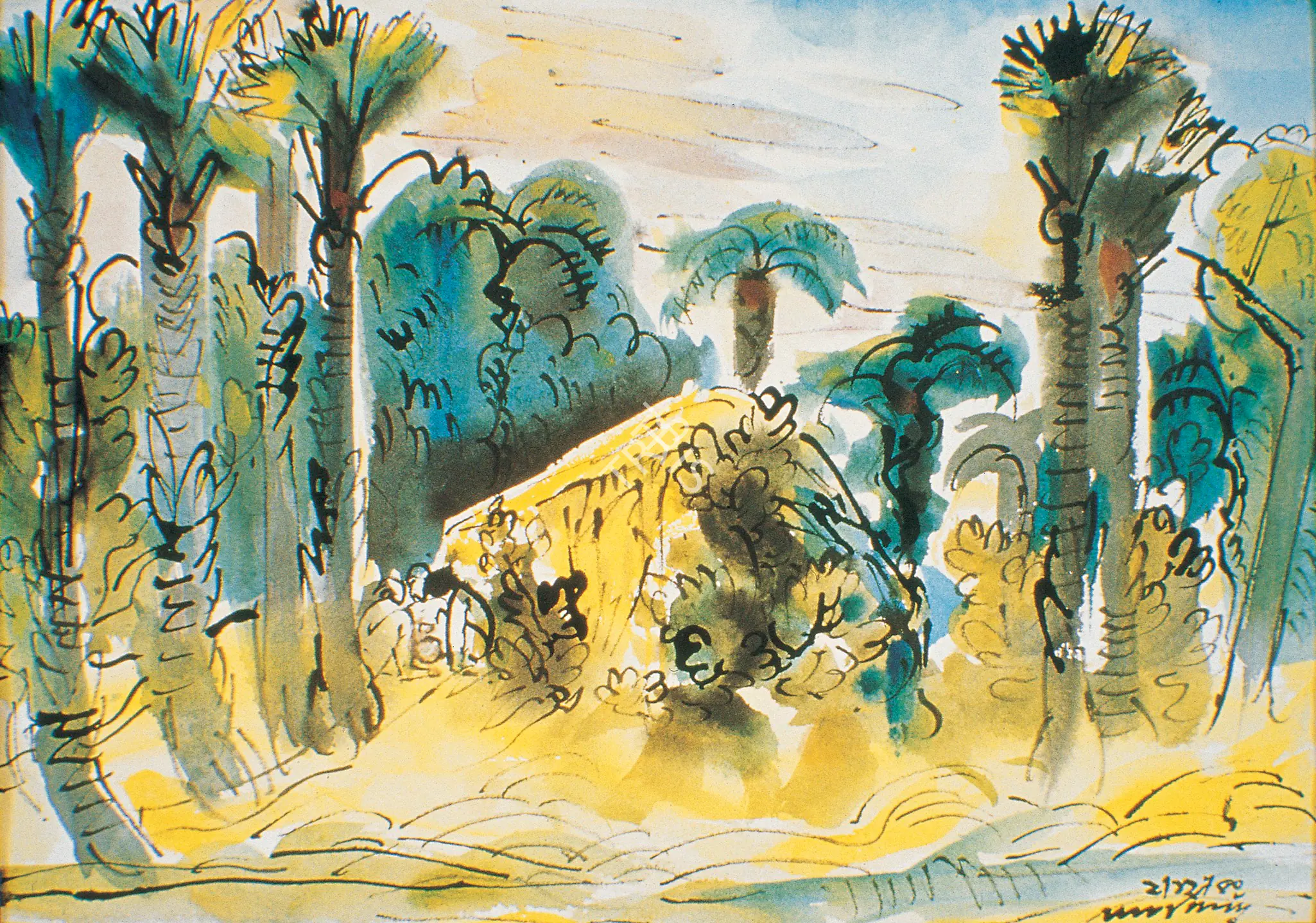 Baij, Ramkinkar (Artist). Landscape Series. Watercolour on paper, 1940 | Painting | FineArts | 00375755