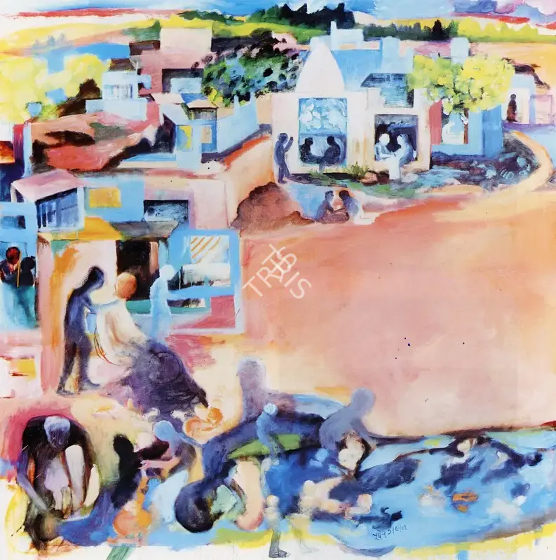 Khakhar, Bhupen (Artist). The Pink City, c.1991-1992 | Painting