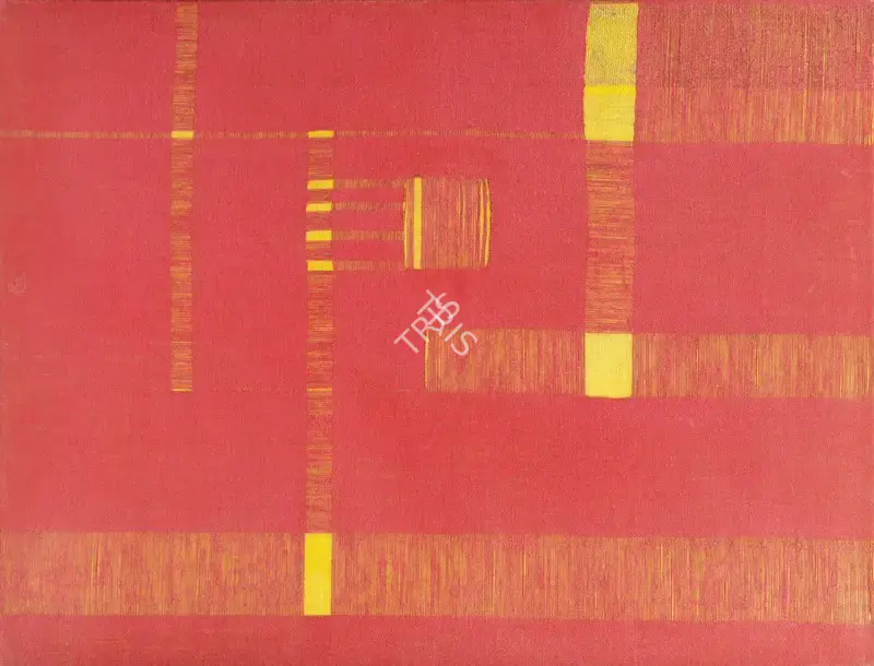 Nai, Manish Limbhachiya (Artist). Untitled (Red Piece). Oil on jute, n.d. | Painting | EconomicsArt | 00870432