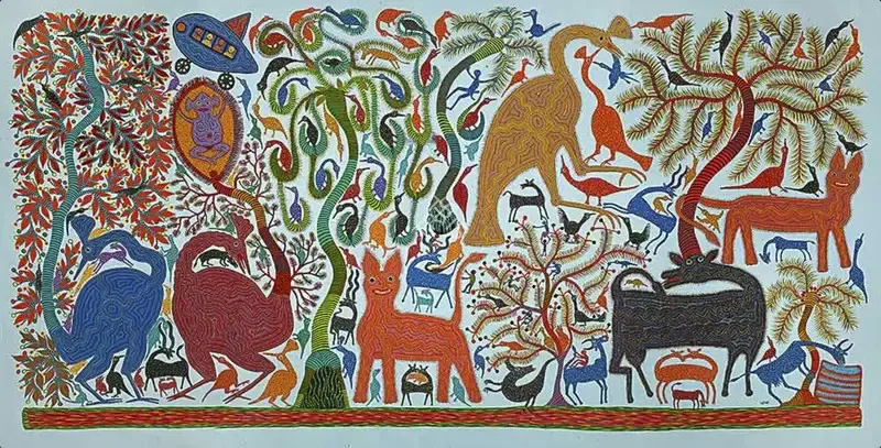 Bai, Bhuri (Artist). Untitled. Acrylic on canvas, n.d. | Painting | EconomicsArt | 00872196