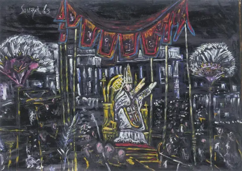 Souza, F.N. (Artist). Pope Paul VI in St. Peter's Square, 1963 | Painting