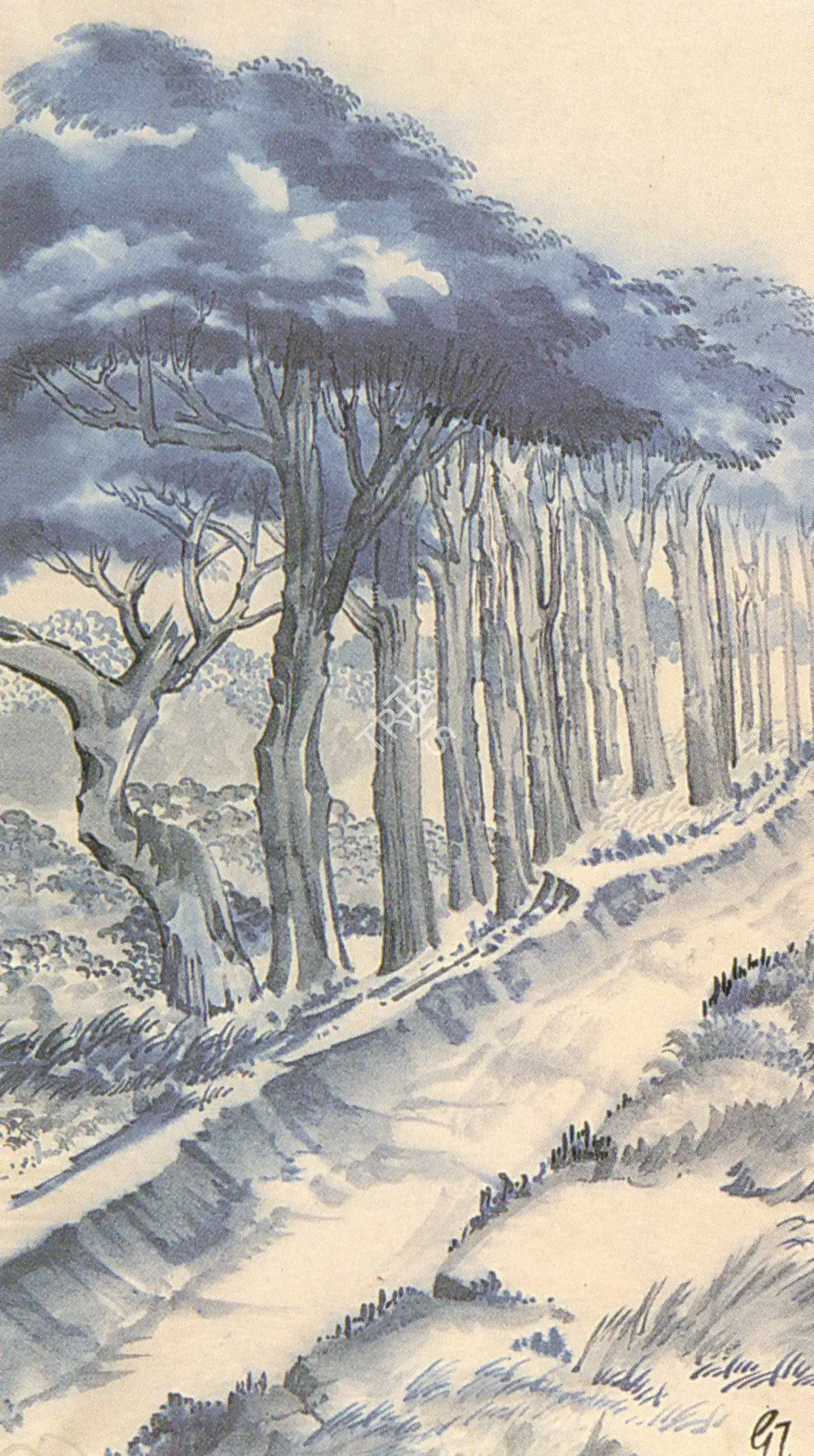 Tagore, Gaganendranath (Artist). Trees. Pen and ink and wash on paper, n.d. | Painting  | 00877138