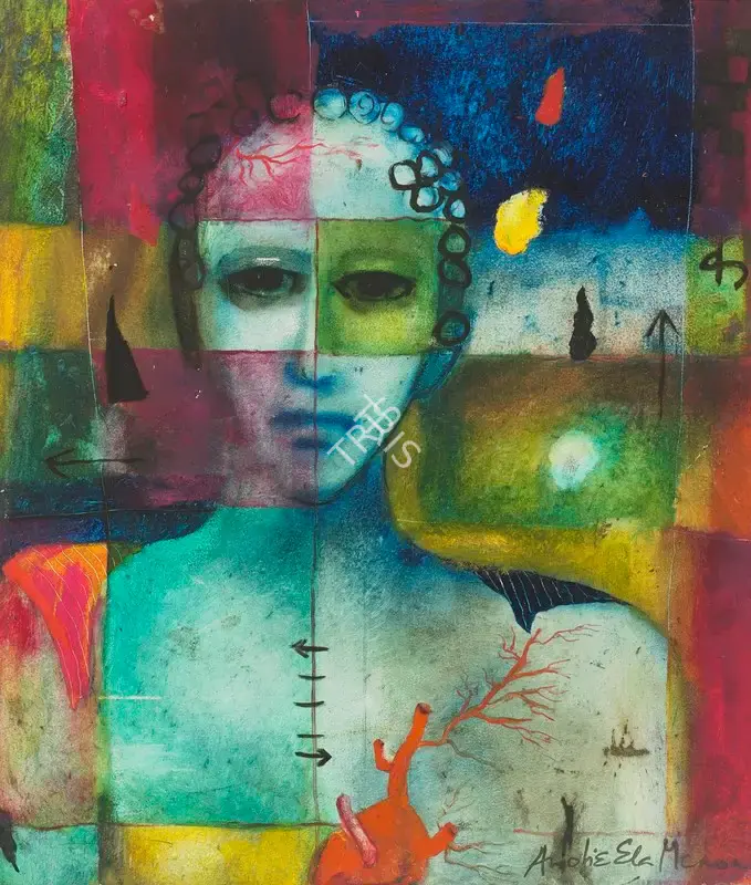 Menon, Anjolie Ela (Artist). Man from Lalpukur, 1989 | Painting