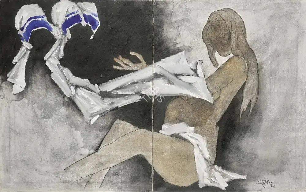 Husain, M.F. (Artist). Untitled (Mother Teresa I), 1980 | Painting