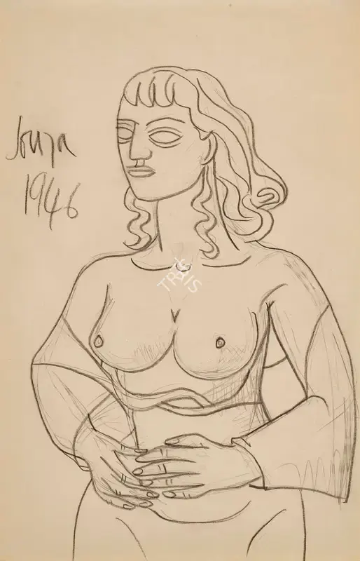 Souza, F.N. (Artist). Untitled (Woman), 1946 | Drawing