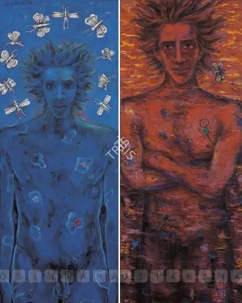 Chander, Jagdish (Artist). Hallo Of Butterflies, 1999 | Painting